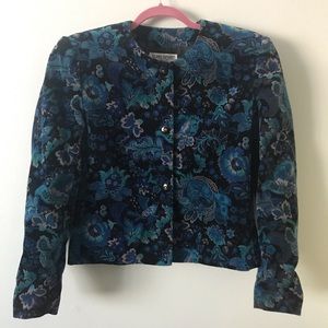 Alfred Sung Velvet Floral Blazer Sz 8
